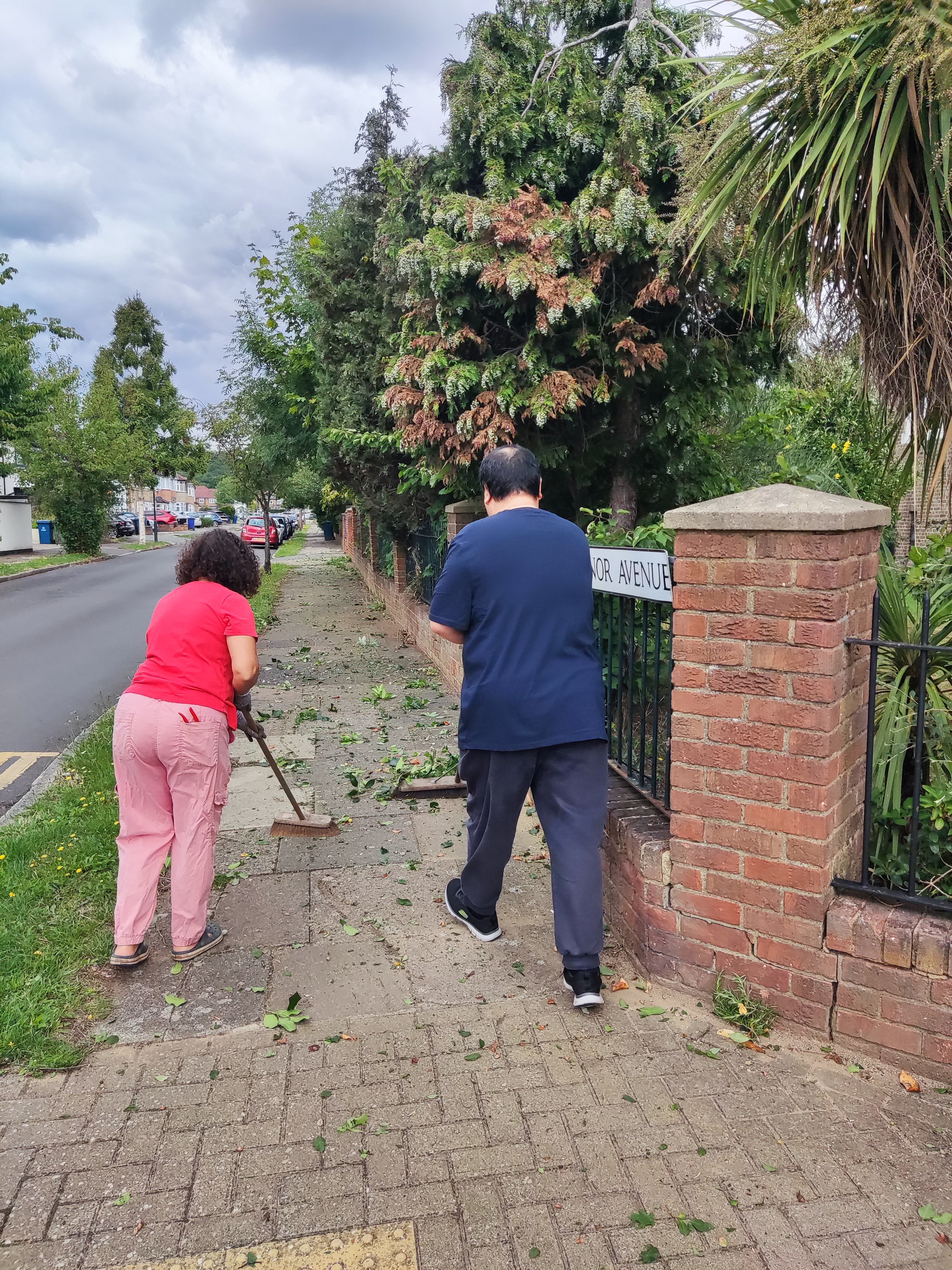 Maria and Allan sweeping