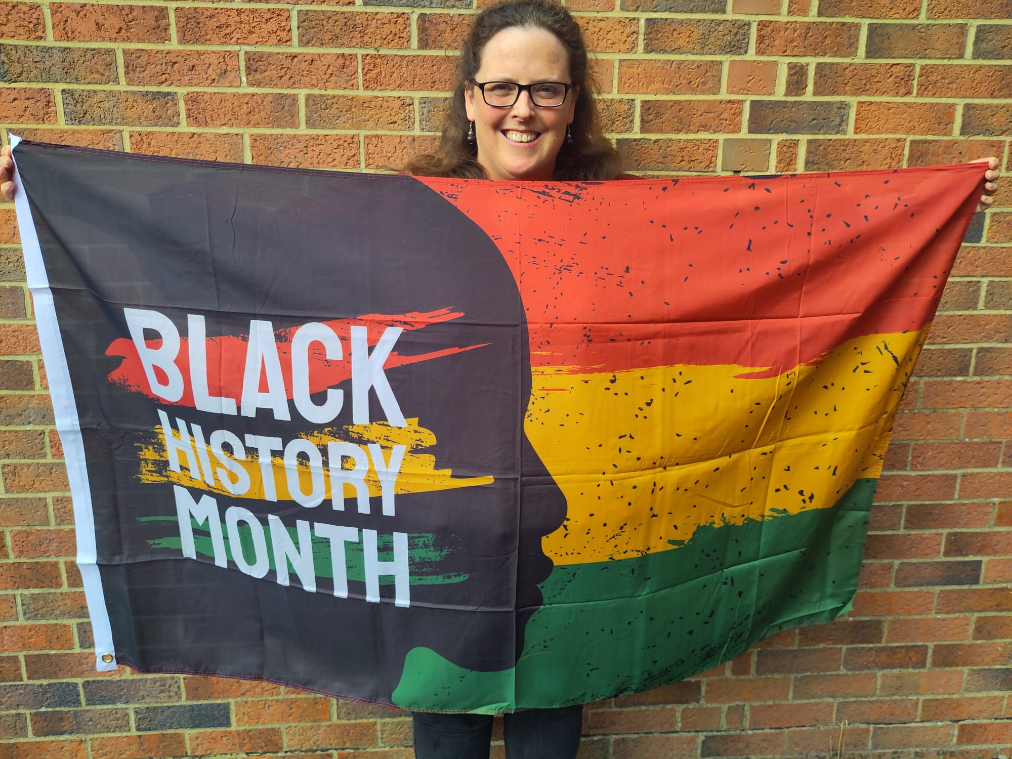Emma and BHM flag