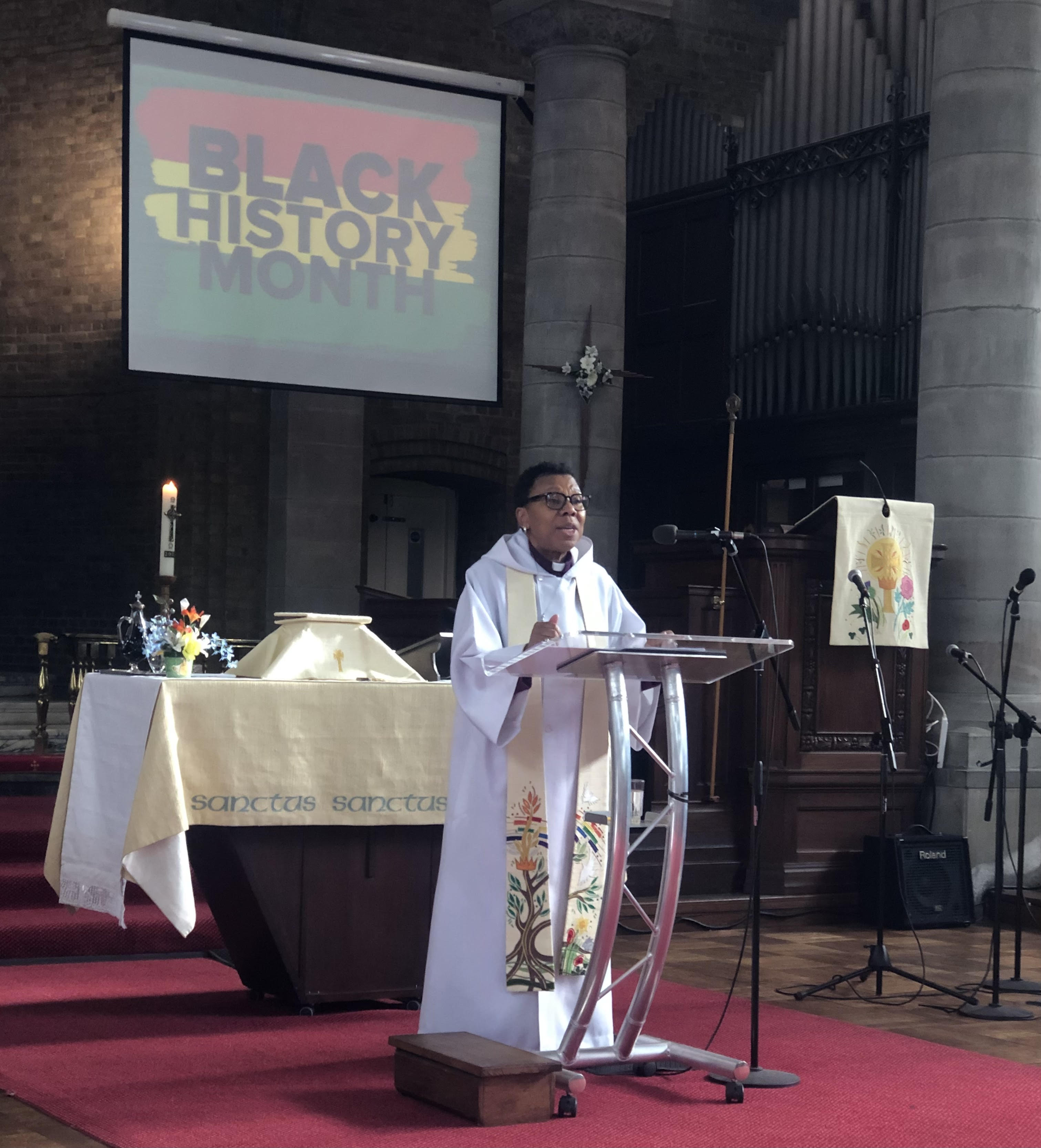 Bishop Rosemarie and BHM poste