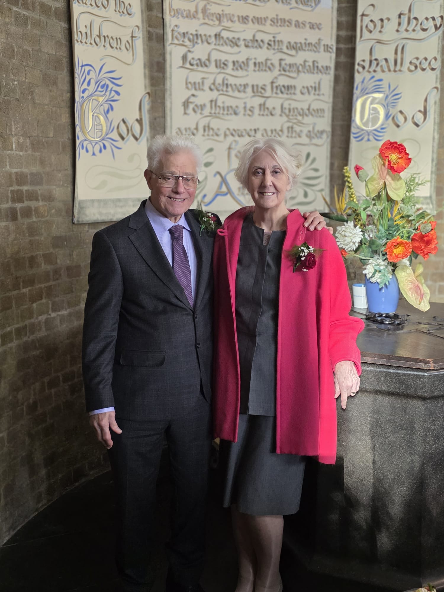 Howard and Betty next to font