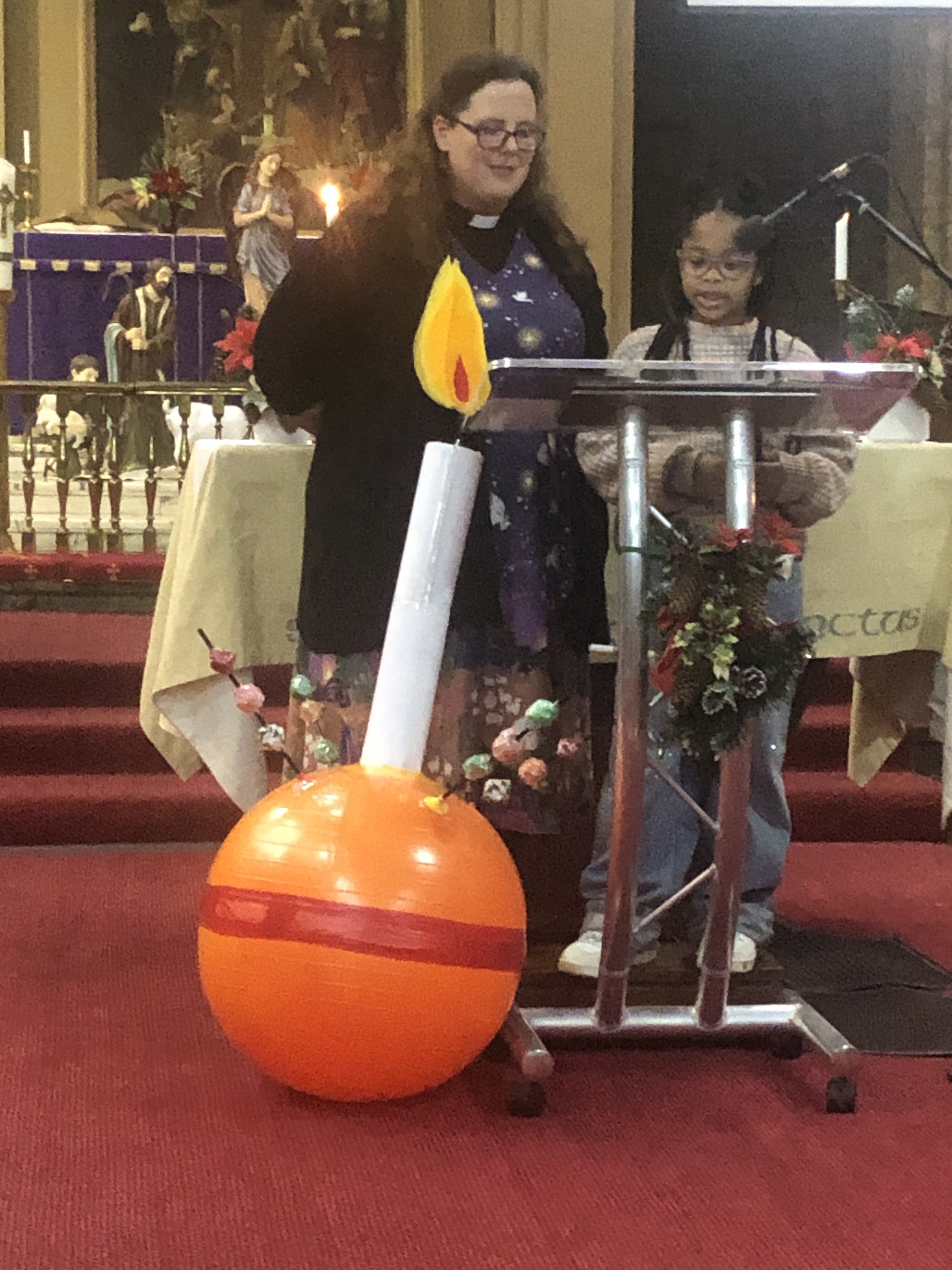 Emma and Ceanna with giant Chr