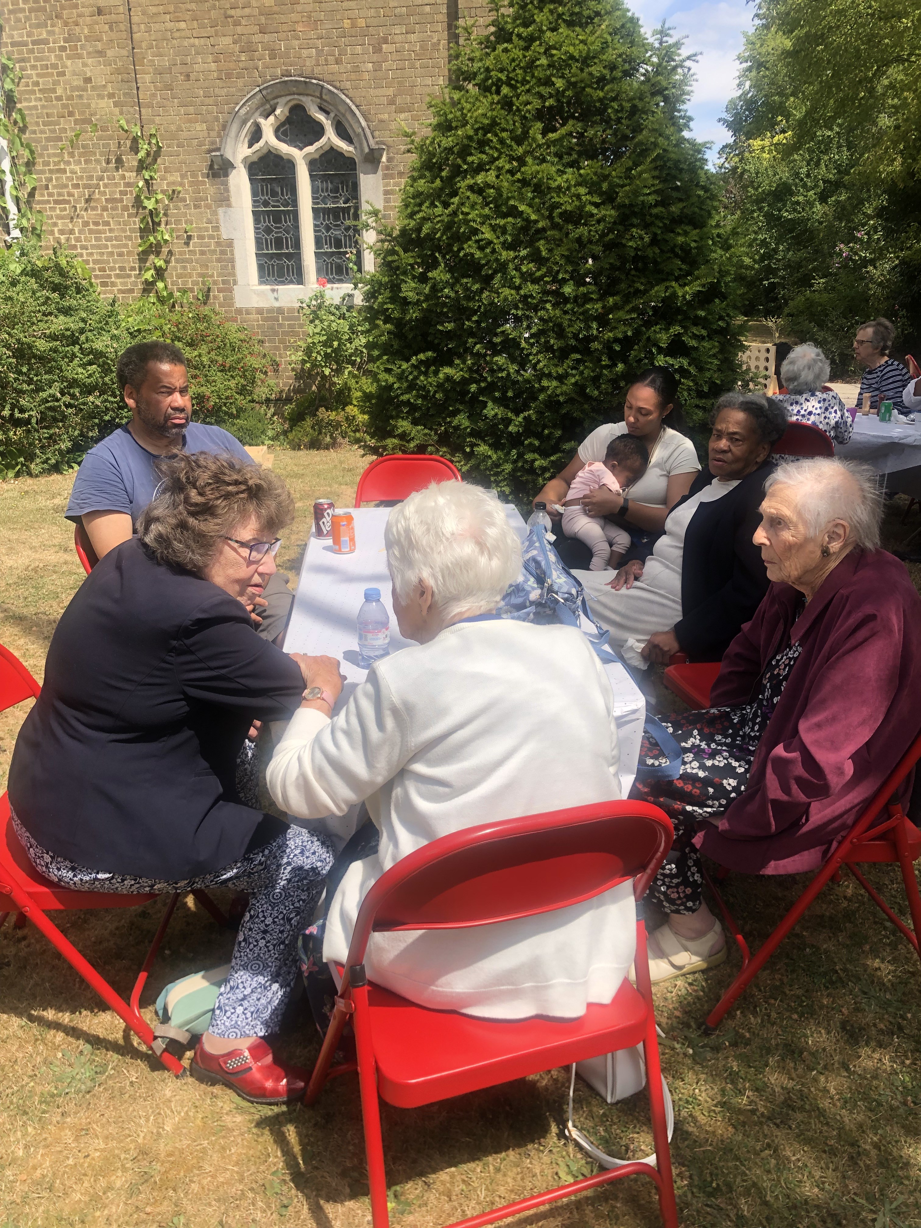 BBQ ladies at table